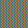 Geometric seamless pattern with multicolored cross lines, rainbow colors braided ornament, prism graphic texture. Decorative brigh Royalty Free Stock Photo